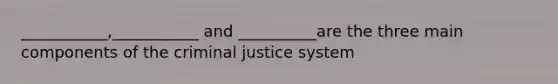 ___________,___________ and __________are the three main components of the criminal justice system