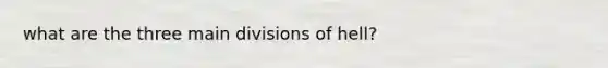 what are the three main divisions of hell?