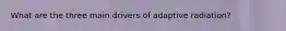 What are the three main drivers of adaptive radiation?