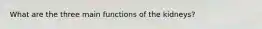 What are the three main functions of the kidneys?