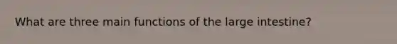 What are three main functions of the large intestine?