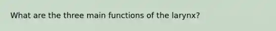 What are the three main functions of the larynx?