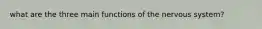 what are the three main functions of the nervous system?