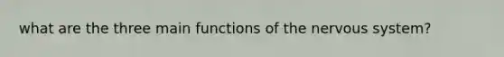 what are the three main functions of the nervous system?