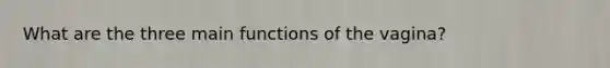 What are the three main functions of the vagina?
