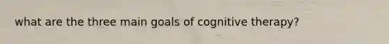 what are the three main goals of cognitive therapy?