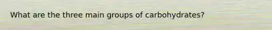 What are the three main groups of carbohydrates?