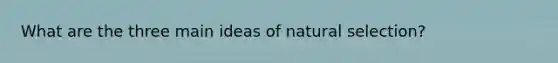 What are the three main ideas of natural selection?