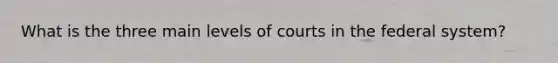 What is the three main levels of courts in the federal system?