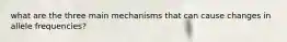 what are the three main mechanisms that can cause changes in allele frequencies?