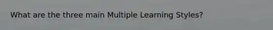 What are the three main Multiple Learning Styles?