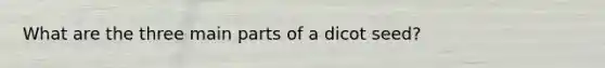 What are the three main parts of a dicot seed?