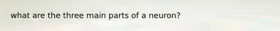 what are the three main parts of a neuron?