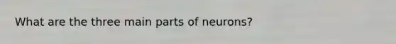 What are the three main parts of neurons?