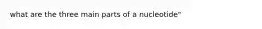 what are the three main parts of a nucleotide"