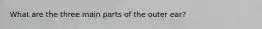 What are the three main parts of the outer ear?