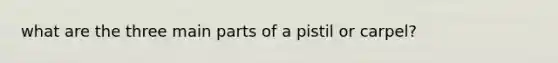 what are the three main parts of a pistil or carpel?