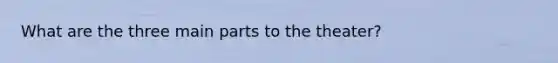 What are the three main parts to the theater?