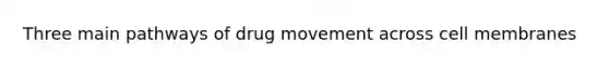 Three main pathways of drug movement across cell membranes