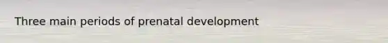 Three main periods of prenatal development