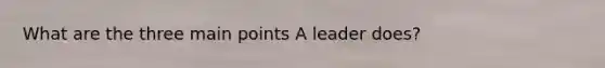 What are the three main points A leader does?