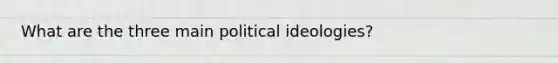 What are the three main political ideologies?