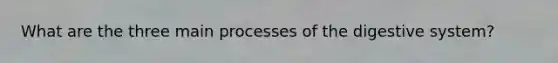 What are the three main processes of the digestive system?