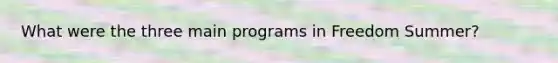 What were the three main programs in Freedom Summer?