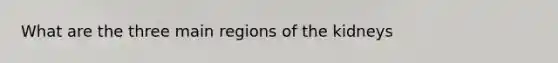 What are the three main regions of the kidneys