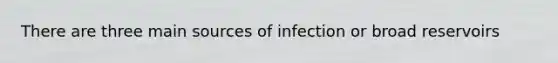 There are three main sources of infection or broad reservoirs