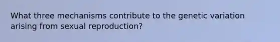 What three mechanisms contribute to the genetic variation arising from sexual reproduction?