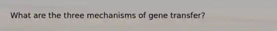 What are the three mechanisms of gene transfer?