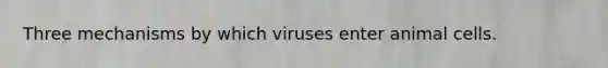 Three mechanisms by which viruses enter animal cells.