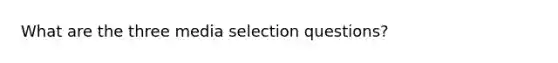 What are the three media selection questions?