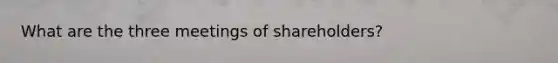 What are the three meetings of shareholders?