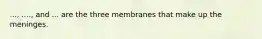 ..., ...., and ... are the three membranes that make up the meninges.