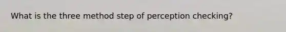 What is the three method step of perception checking?