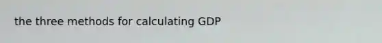 the three methods for calculating GDP