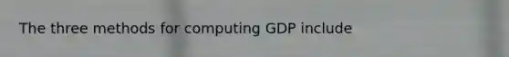 The three methods for computing GDP include