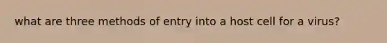 what are three methods of entry into a host cell for a virus?
