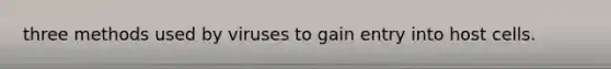 three methods used by viruses to gain entry into host cells.