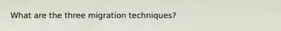 What are the three migration techniques?