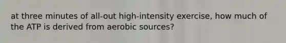 at three minutes of all-out high-intensity exercise, how much of the ATP is derived from aerobic sources?