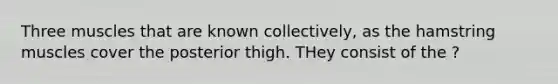 Three muscles that are known collectively, as the hamstring muscles cover the posterior thigh. THey consist of the ?