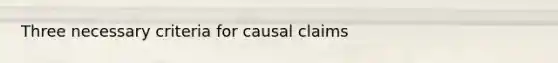 Three necessary criteria for causal claims