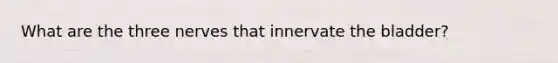 What are the three nerves that innervate the bladder?