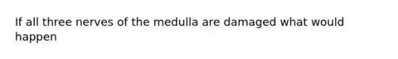 If all three nerves of the medulla are damaged what would happen