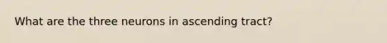 What are the three neurons in ascending tract?