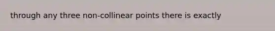 through any three non-collinear points there is exactly