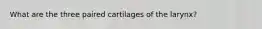 What are the three paired cartilages of the larynx?